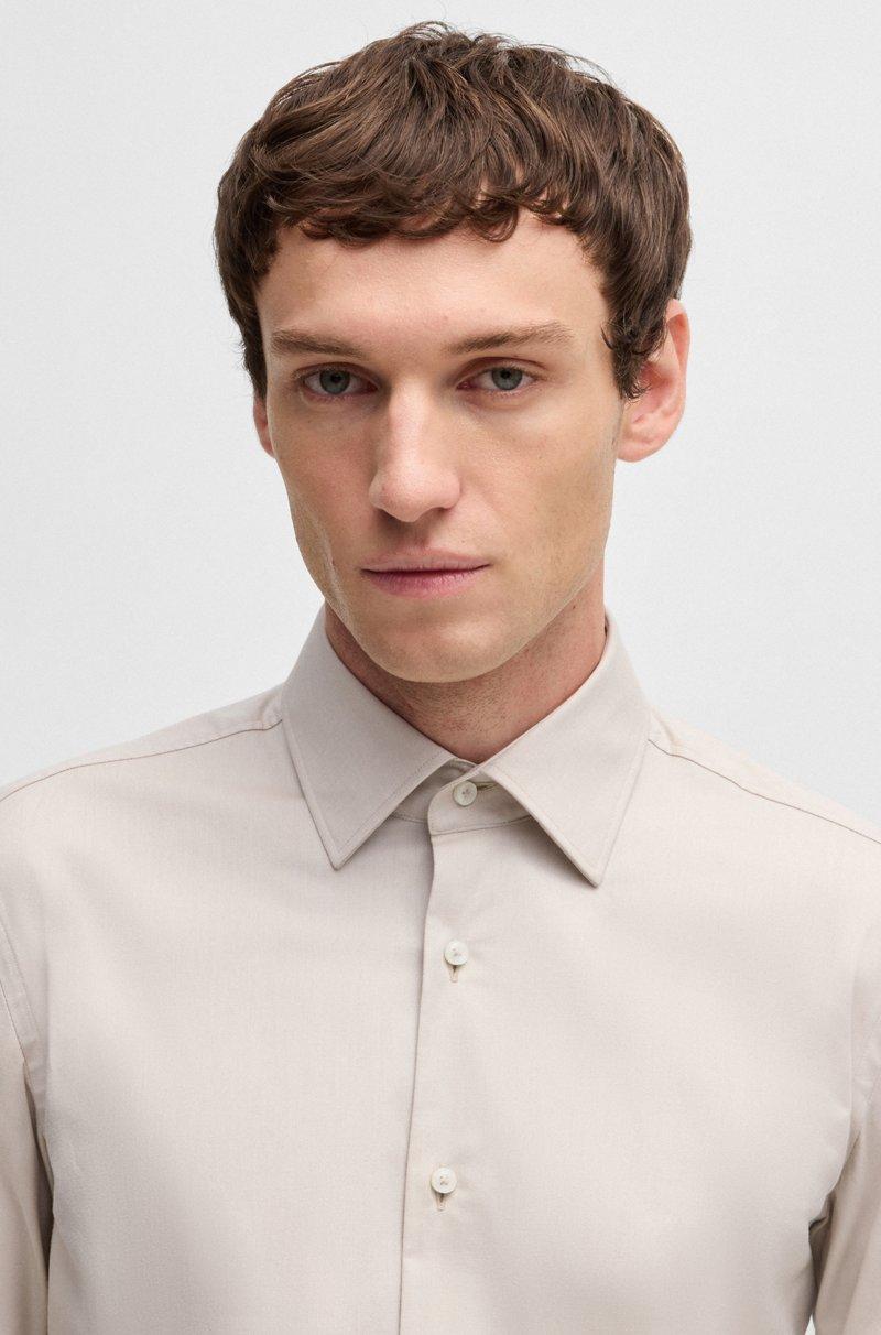Hugo Boss Camisa slim fit en sarga de algodón elástico de planchado fácil Limitado a 3 días