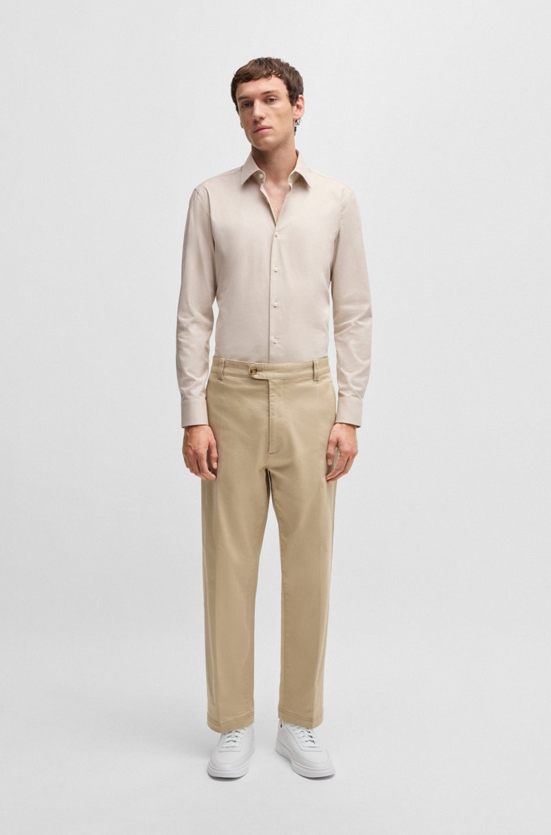 Hugo Boss Camisa slim fit en sarga de algodón elástico de planchado fácil Limitado a 3 días