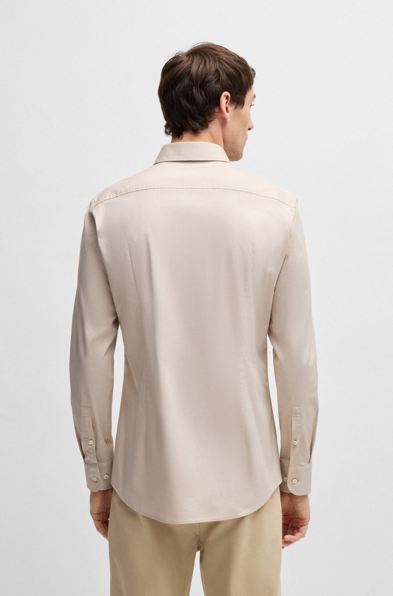 Hugo Boss Camisa slim fit en sarga de algodón elástico de planchado fácil Limitado a 3 días