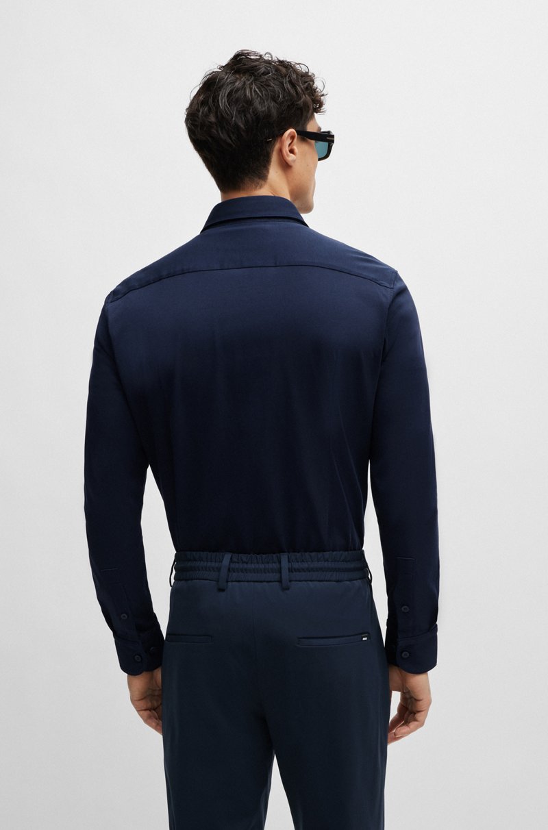 Hugo Boss Camisa slim fit de punto en mezcla de algodón elástico técnico Precios de Black Friday