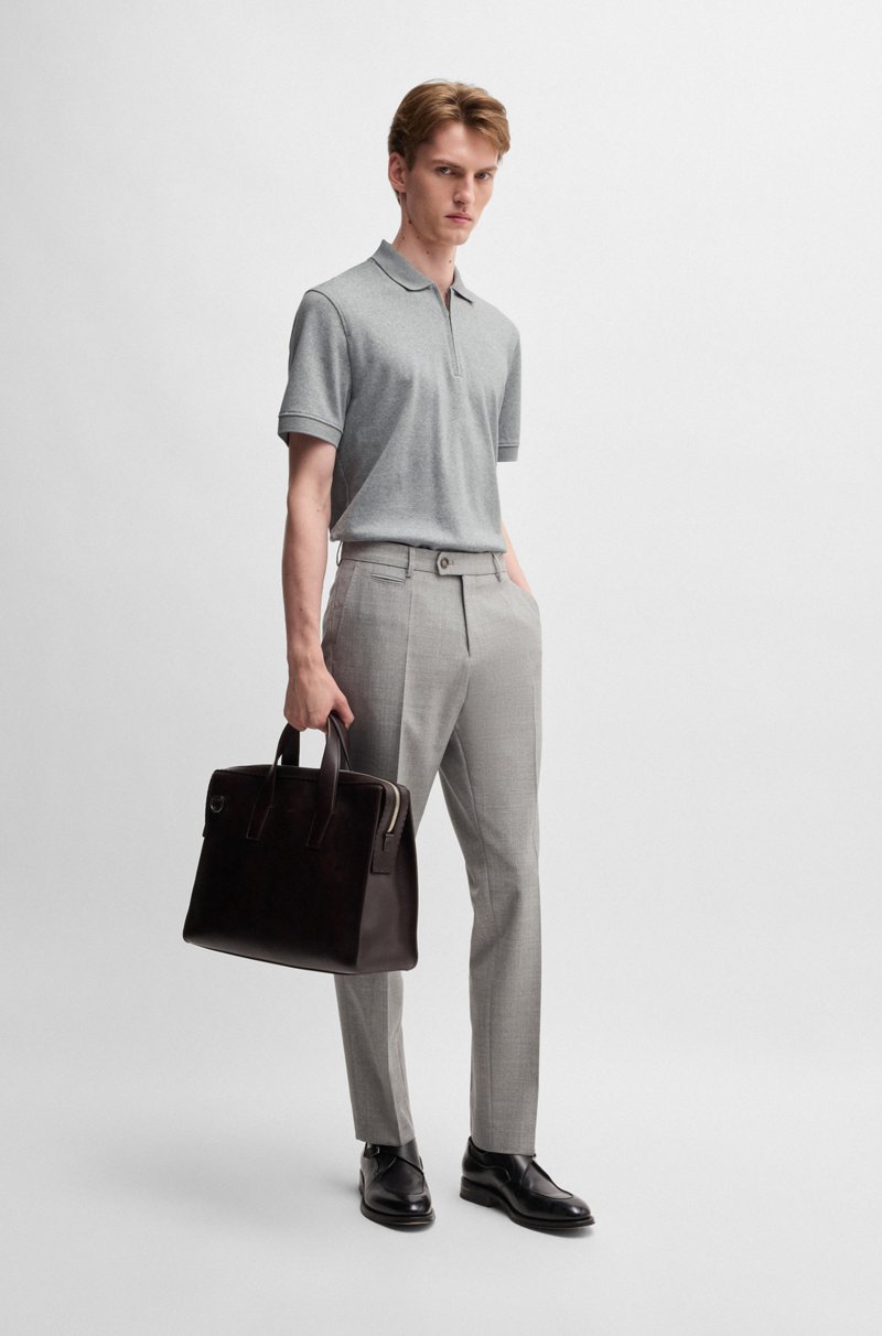 Hugo Boss Polo de algodón y cashmere con cremallera en el cuello Libre de impuestos