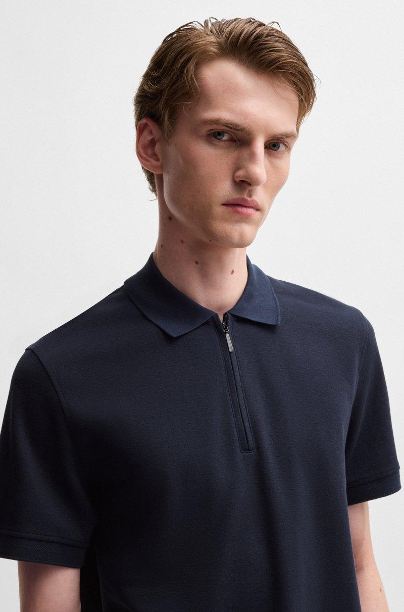 Hugo Boss Polo de algodón y cashmere con cremallera en el cuello Oferta exclusiva
