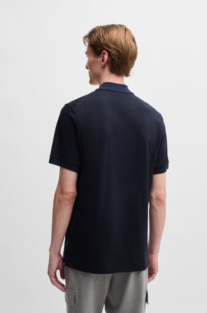 Hugo Boss Polo de algodón y cashmere con cremallera en el cuello Oferta exclusiva