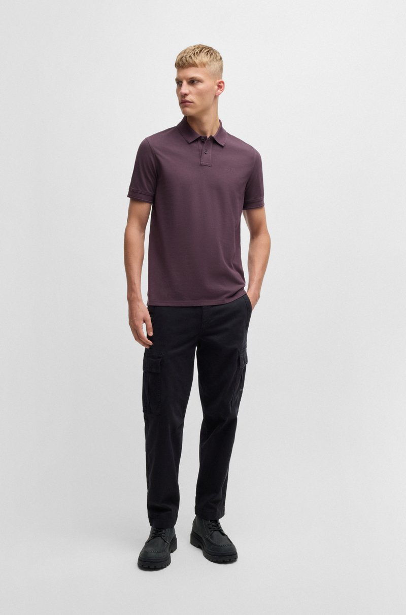Hugo Boss Polo de piqué de algodón con logo estampado Ofertas de temporada