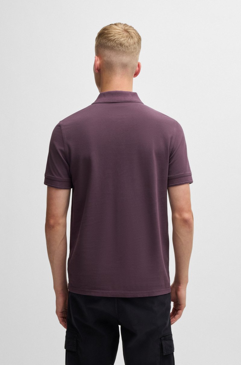 Hugo Boss Polo de piqué de algodón con logo estampado Ofertas de temporada