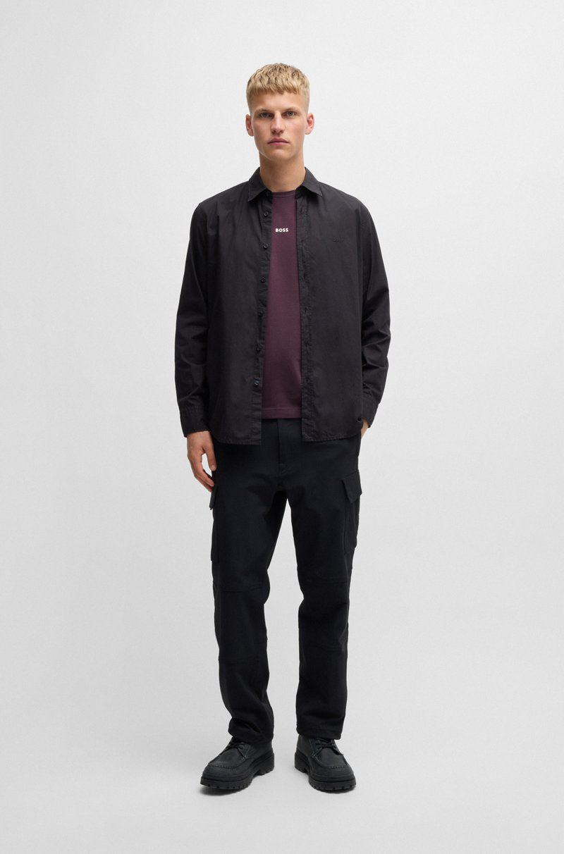 Hugo Boss Camiseta relaxed fit de algodón elástico con logo estampado Ofertas especiales