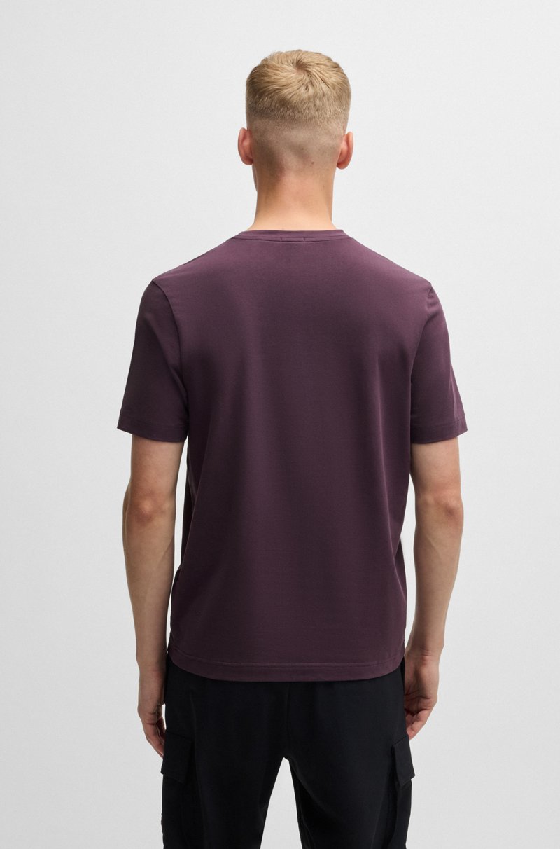 Hugo Boss Camiseta relaxed fit de algodón elástico con logo estampado Ofertas especiales
