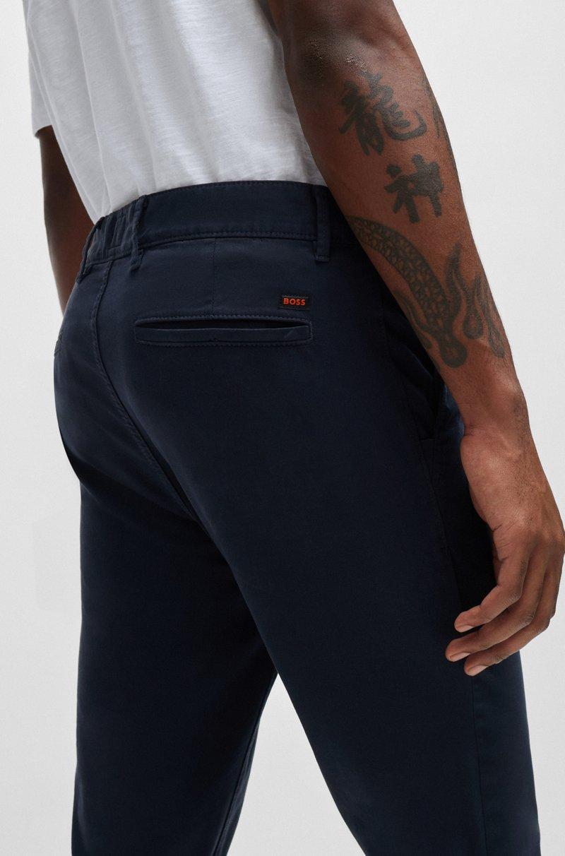 Hugo Boss Chinos slim fit de raso de algodón elástico Grandes ahorros