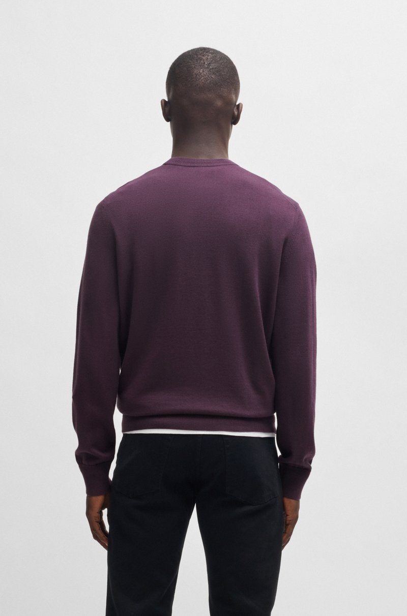Hugo Boss Jersey regular fit de algodón y cashmere con parche de logo Rebajas de fin de temporada
