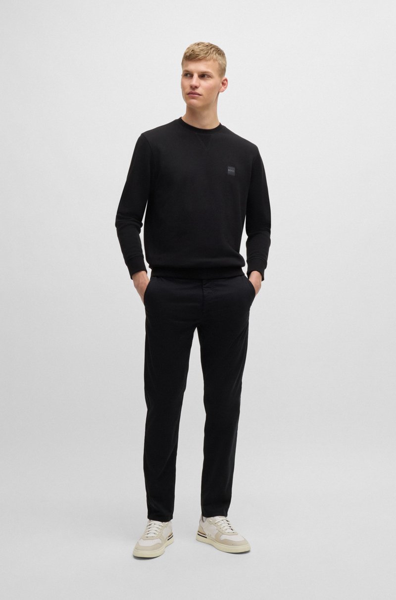 Hugo Boss Chinos tapered fit de raso de algodón elástico Precio ultrabajo