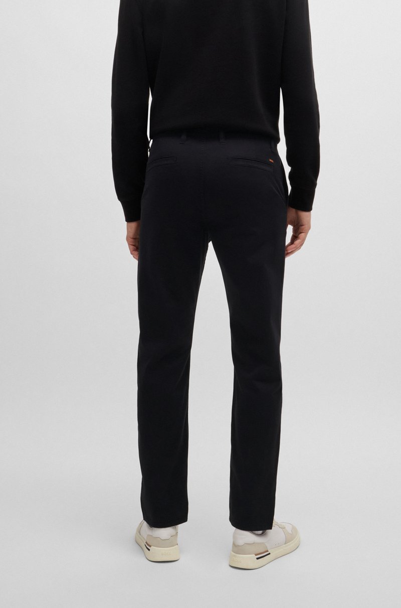 Hugo Boss Chinos tapered fit de raso de algodón elástico Precio ultrabajo
