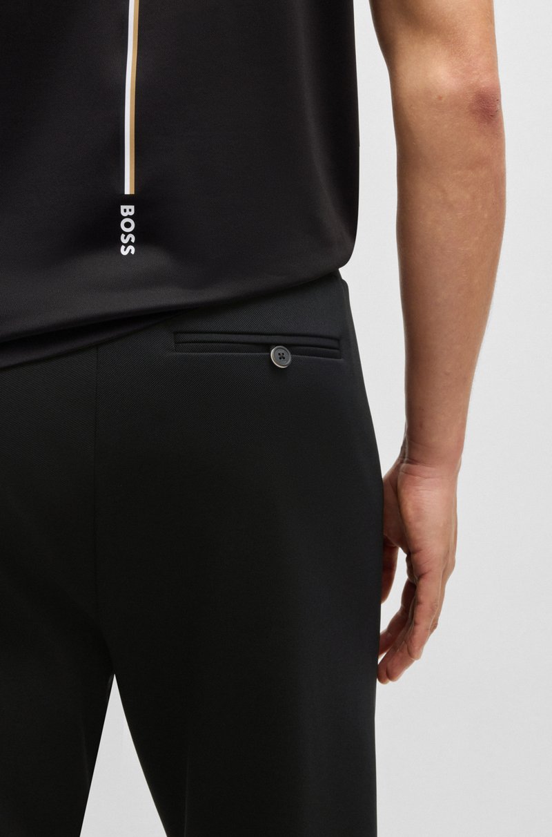 Hugo Boss Pantalones regular fit en tejido de gabardina elástico con detalle de logo En línea