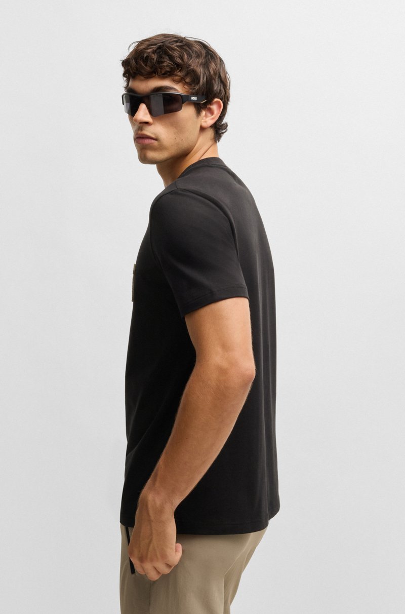 Hugo Boss Camiseta de algodón elástico con logo grande Outlet