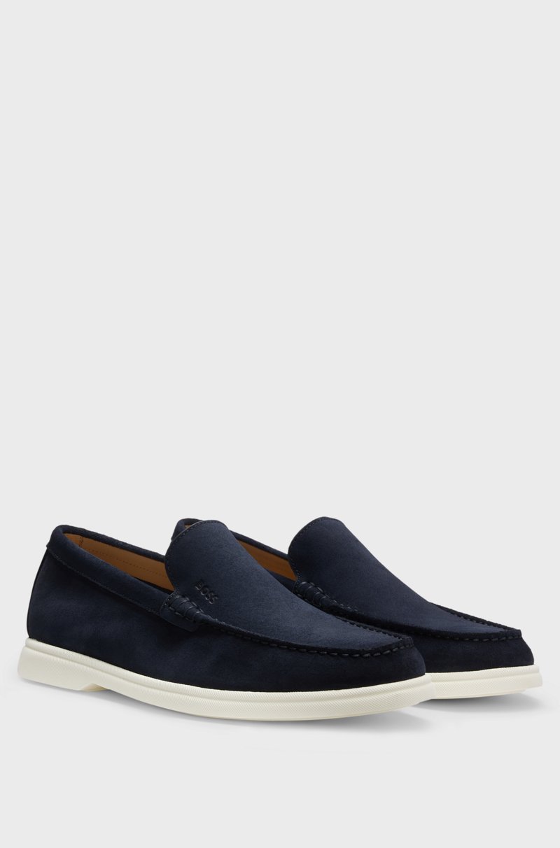 Hugo Boss Mocasines de ante con suela en contraste