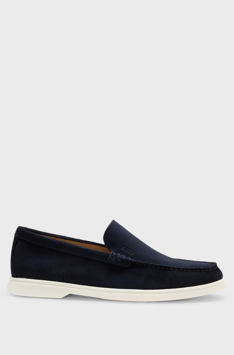 Hugo Boss Mocasines de ante con suela en contraste Rebajas baratas