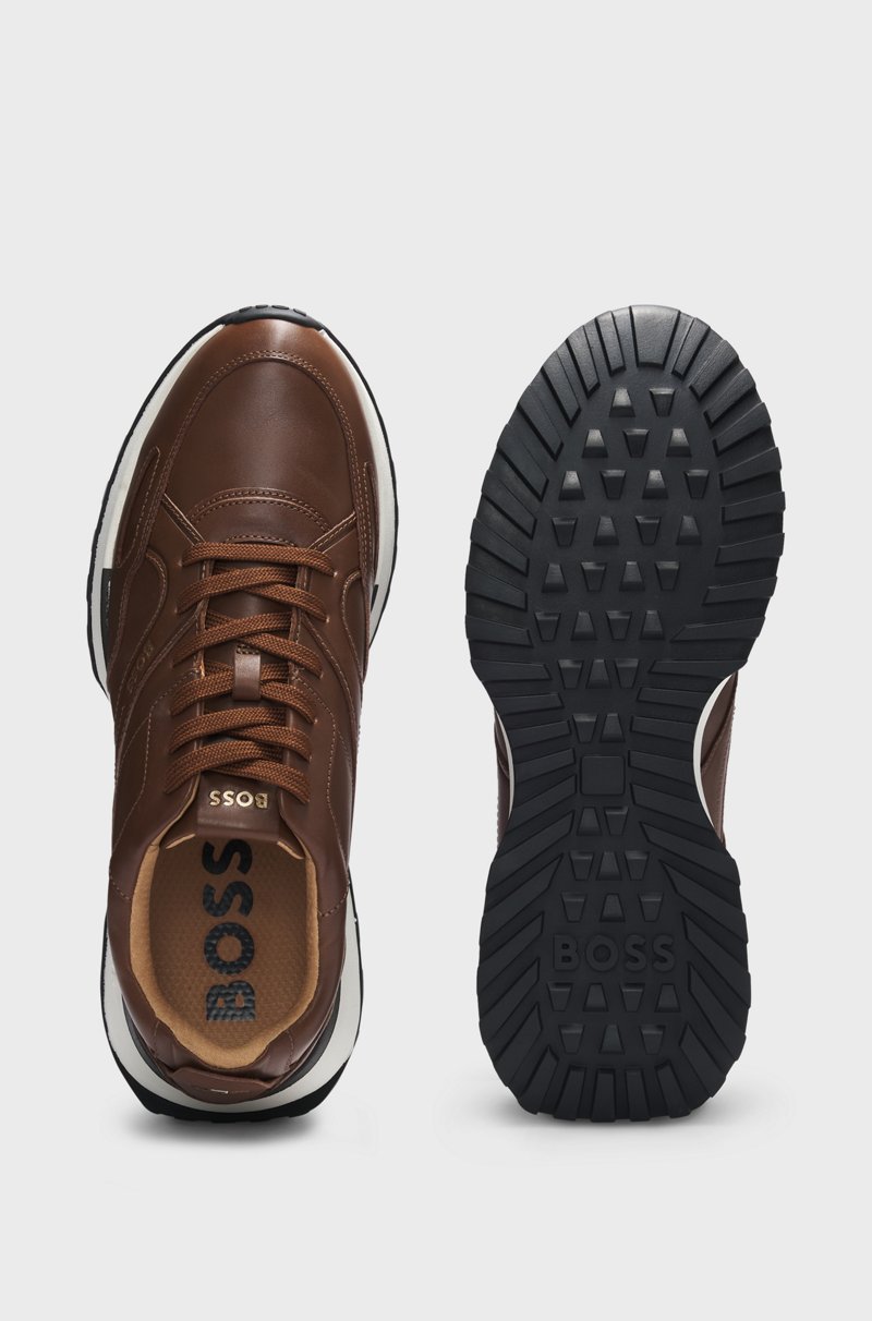 Hugo Boss Deportivas inspiradas en las zapatillas de correr con empeines de piel bruñida Solo hoy
