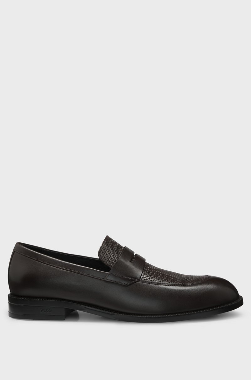 Hugo Boss Mocasines americanos en piel lisa y estampada Limitado a 3 días