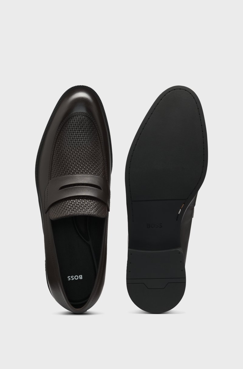 Hugo Boss Mocasines americanos en piel lisa y estampada Limitado a 3 días