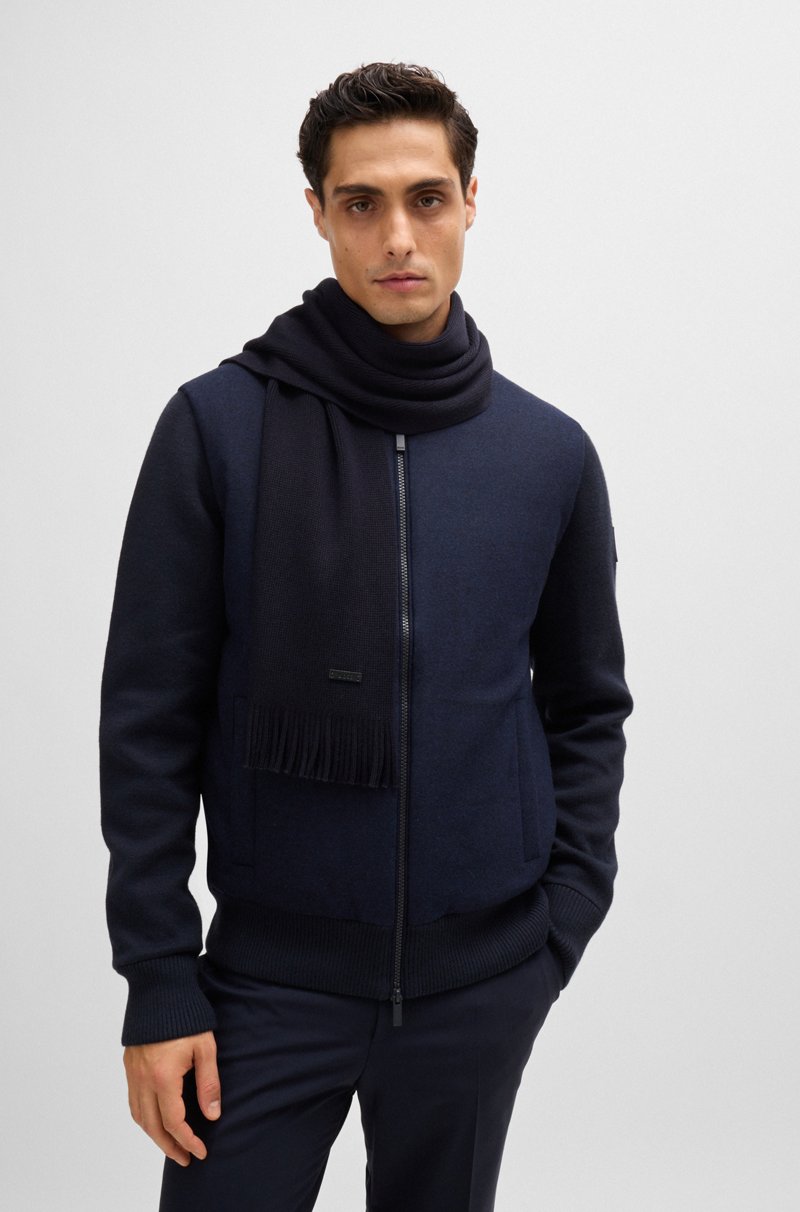 Hugo Boss Bufanda de punto raschel en lana merina Precios de Black Friday