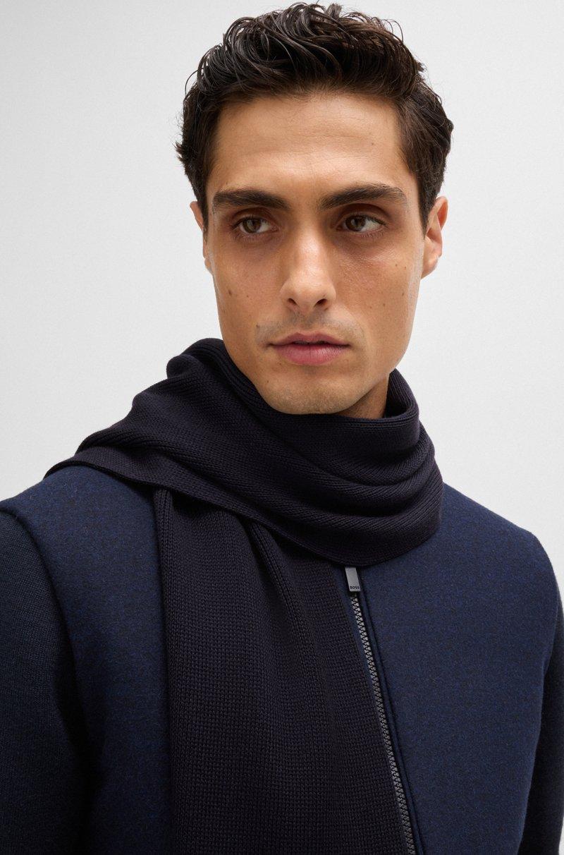 Hugo Boss Bufanda de punto raschel en lana merina Precios de Black Friday