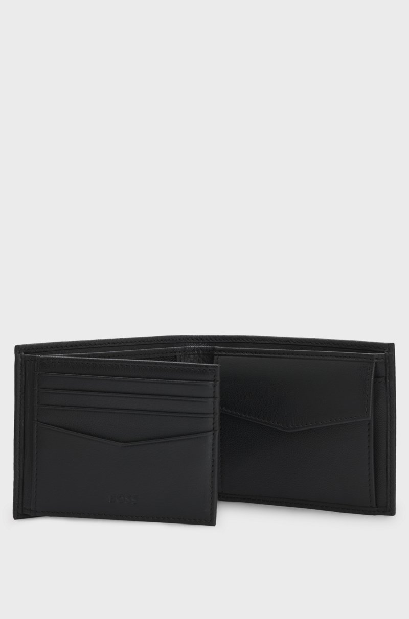 Hugo Boss Cartera de dos pliegues en piel granulada con letras de logo Libre de impuestos