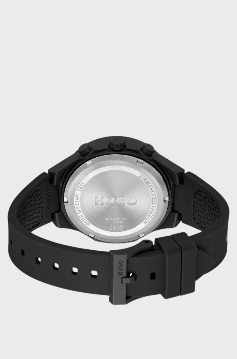 Hugo Boss Reloj negro con correa de silicona con logo Descuentos del mes