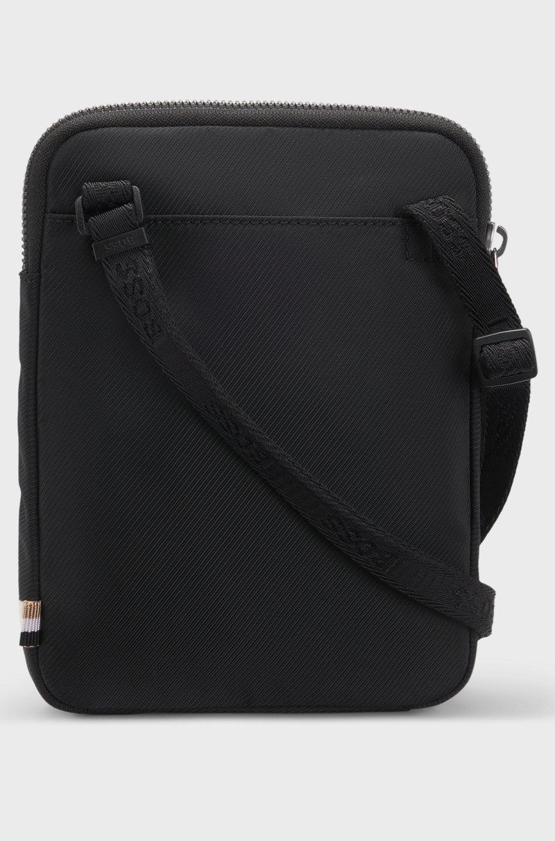 Hugo Boss Bolsito para colgar al cuello de tejido estampado con raya y logo Ofertas de temporada