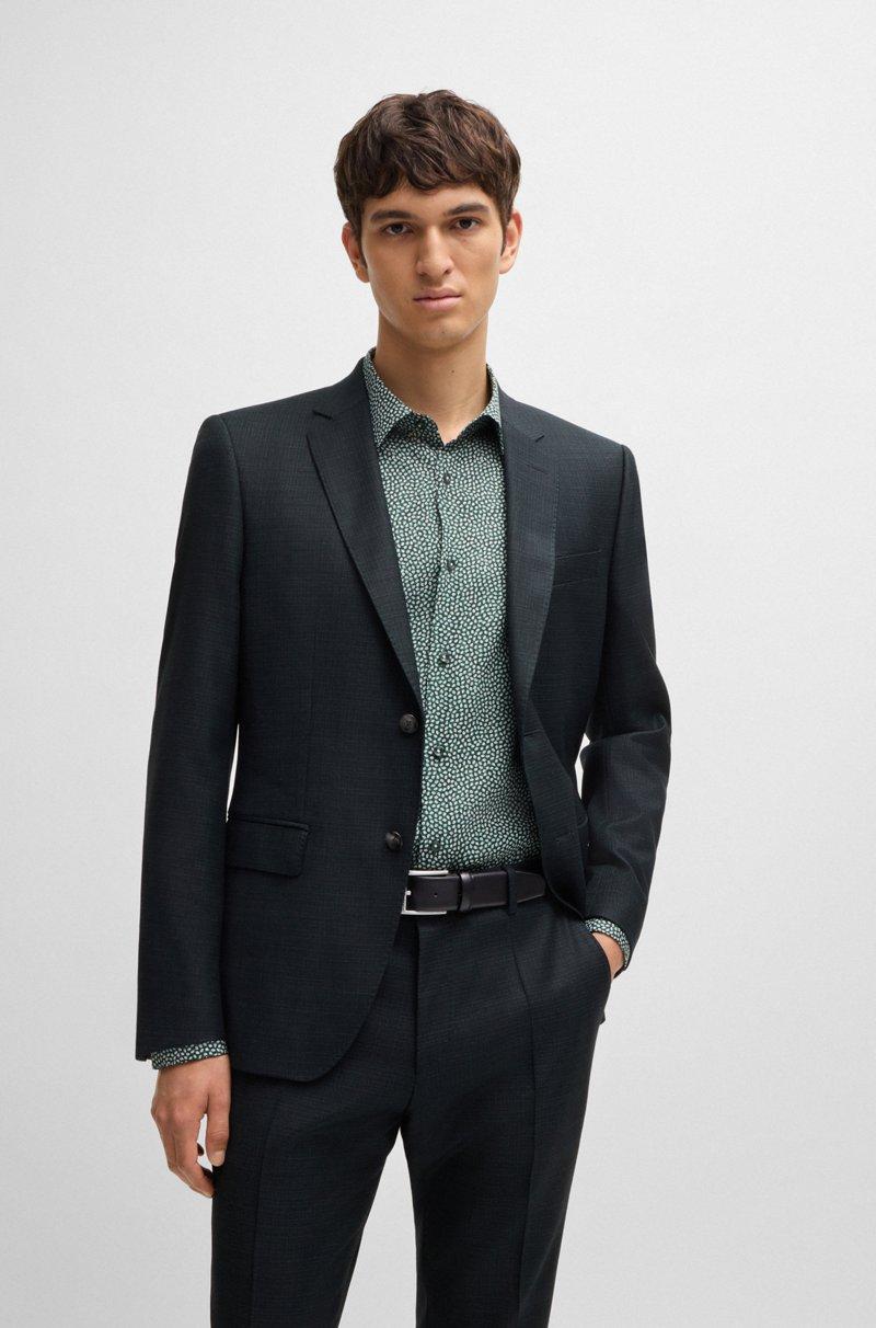Hugo Boss Cinturón de piel italiana con hebilla plateada Grandes ahorros