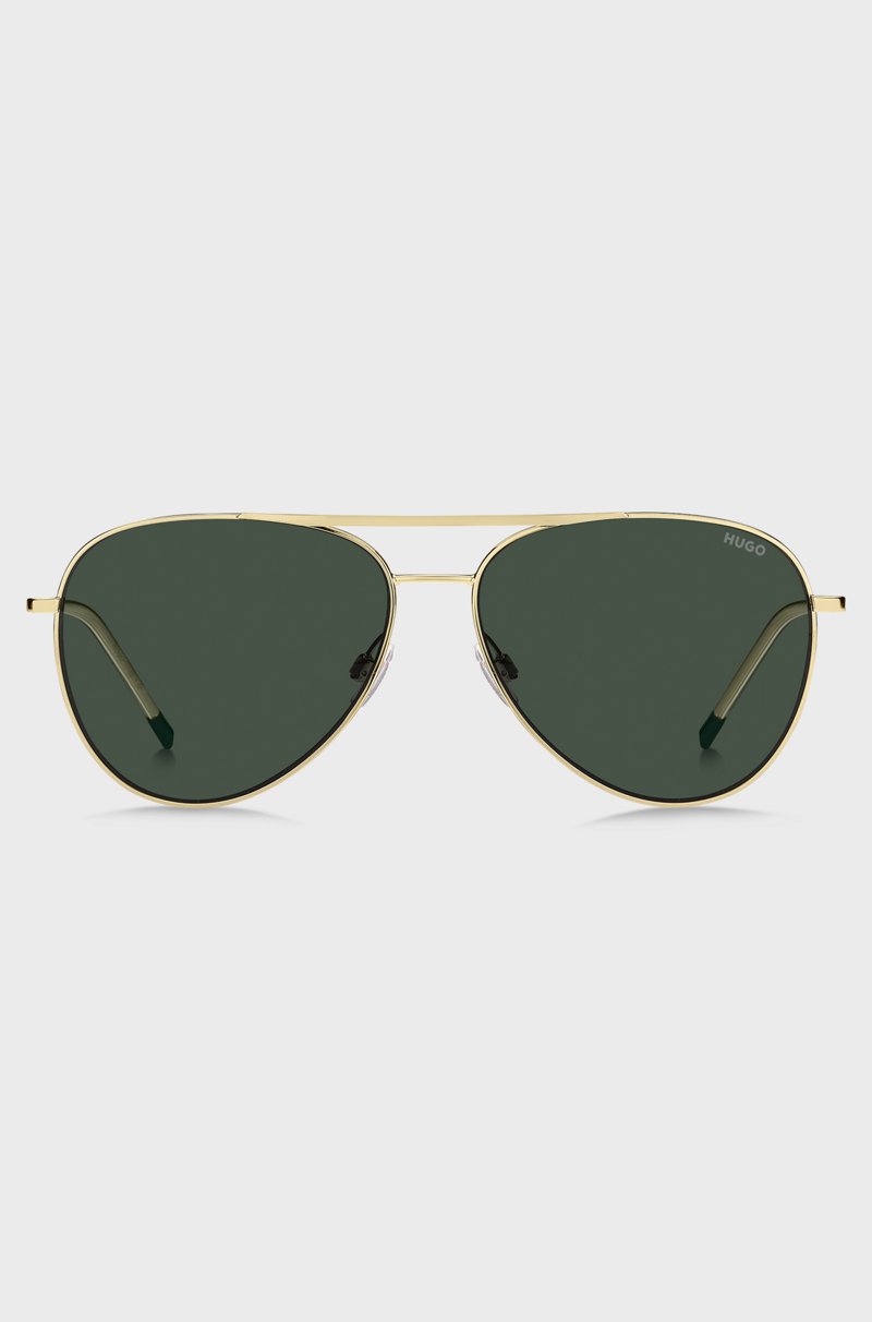Hugo Boss Gafas de sol de doble puente con montura metálica en tono dorado Devoluciones gratuitas