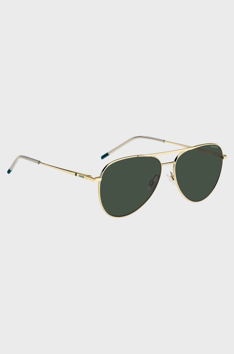 Hugo Boss Gafas de sol de doble puente con montura metálica en tono dorado Devoluciones gratuitas