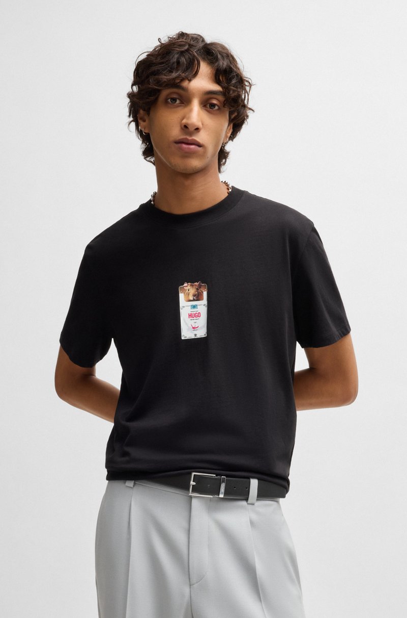 Hugo Boss Cinturón reversible de piel italiana con hebilla con logo 2025