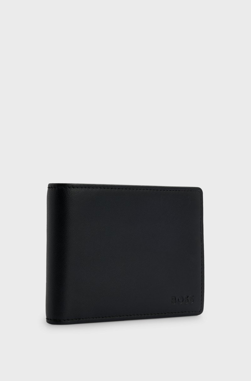 Hugo Boss Cartera plegable de piel con logo grabado y bolsillo monedero Gran oferta
