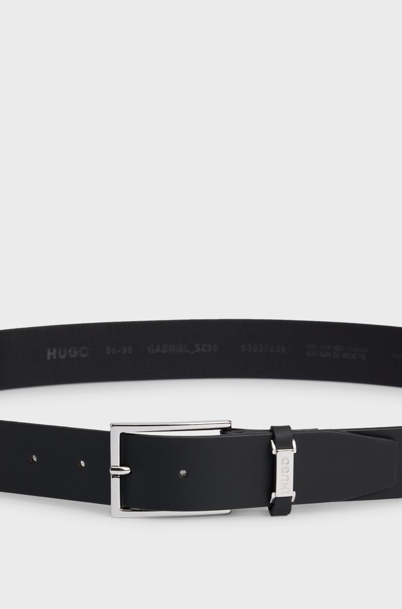Hugo Boss Cinturón de piel de bisonte con logo en la trabilla y herrajes pulidos Los más vendidos