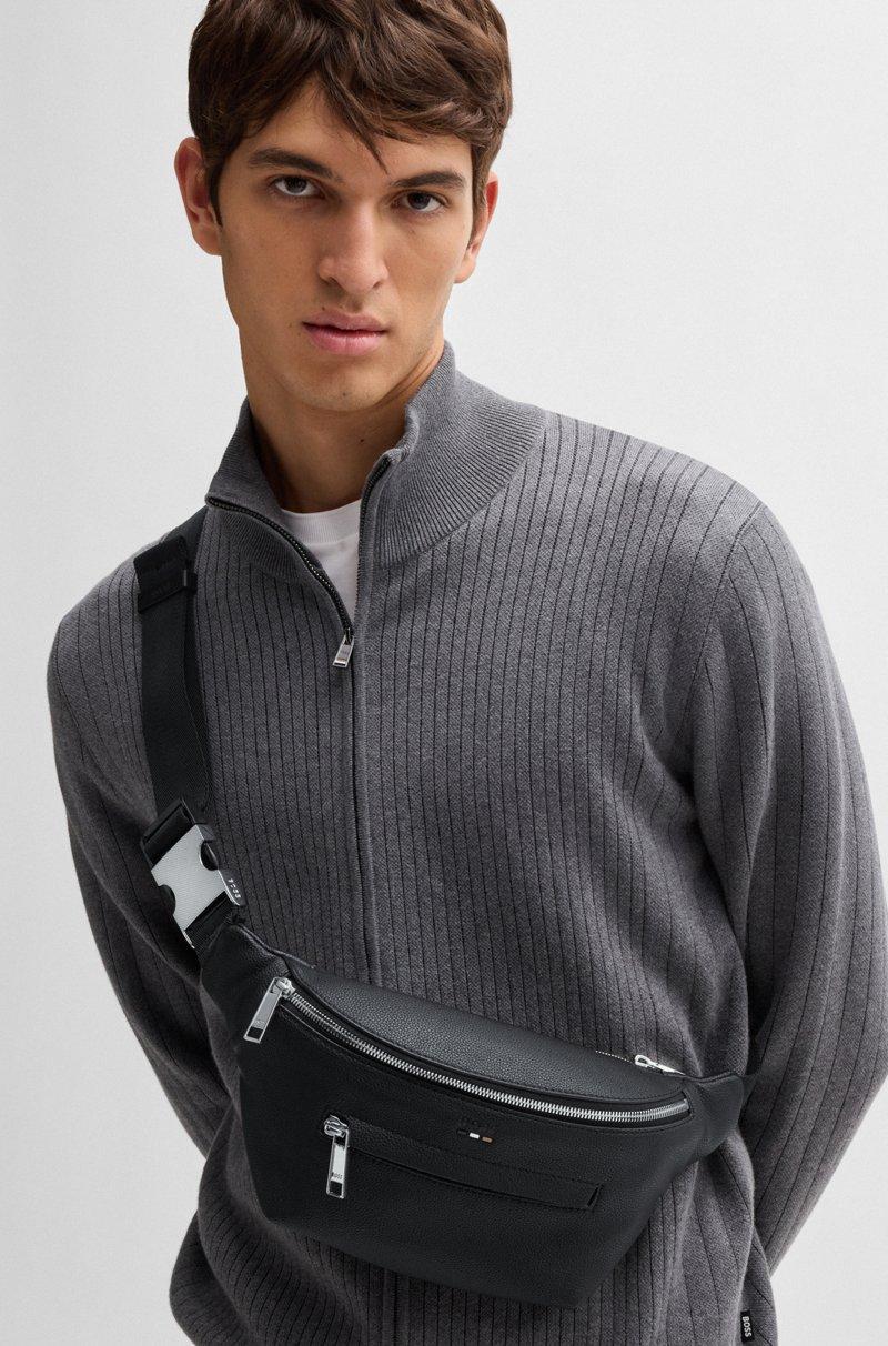 Hugo Boss Riñonera de piel sintética granulada con logotipo grabado Tienda