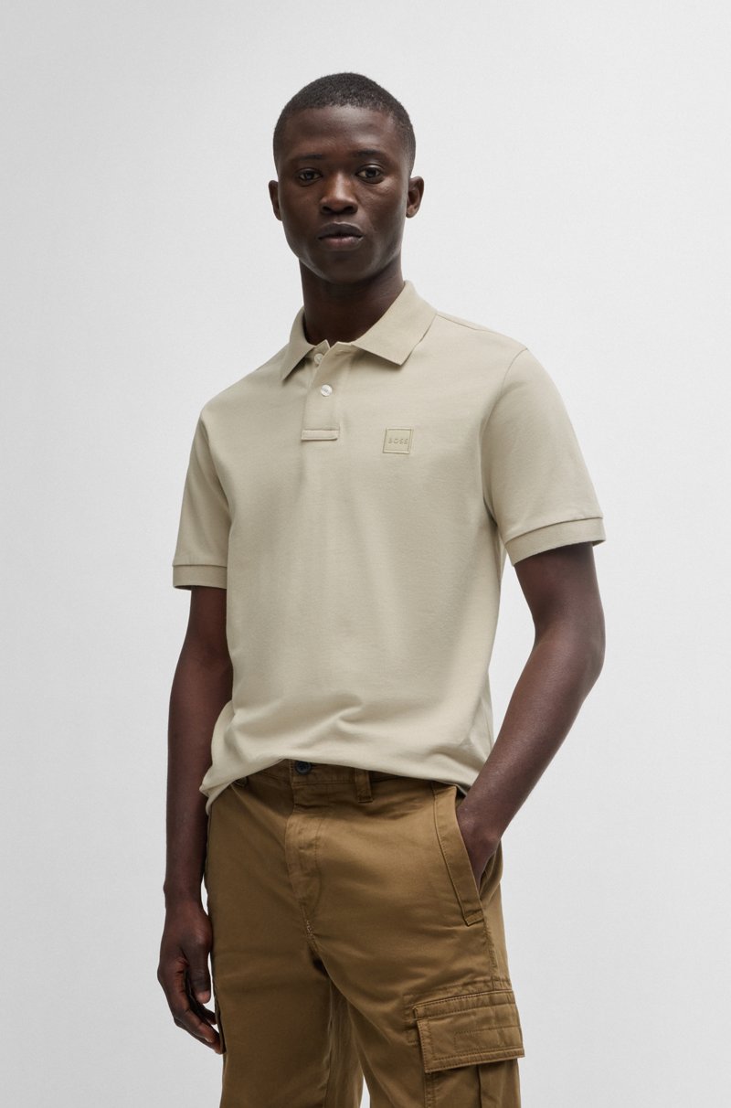 Hugo Boss Polo slim fit de algodón elástico con parche de logo Rebajas online