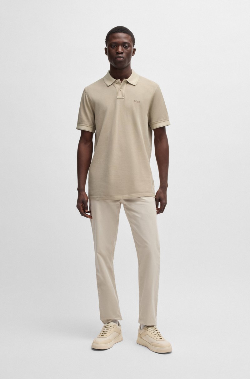 Hugo Boss Polo de piqué de algodón con logo estampado Rebajas top