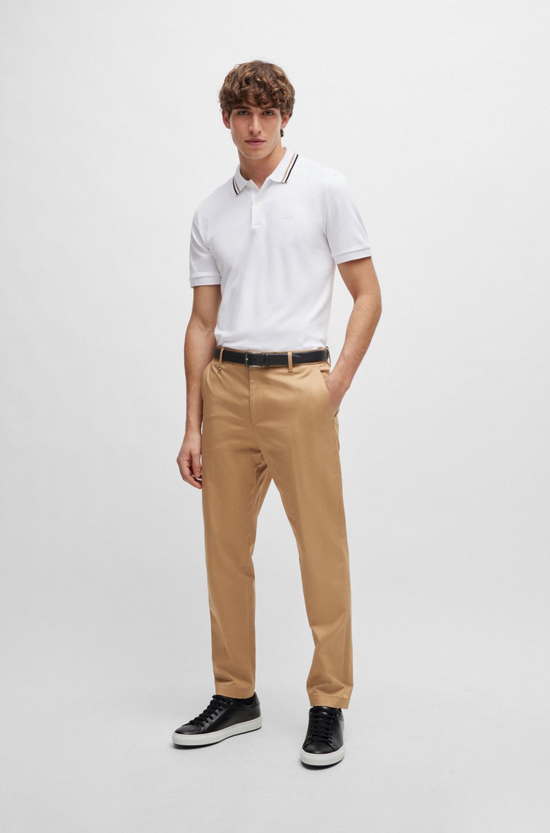 Hugo Boss Polo slim fit de algodón con cuello a rayas Oferta especial