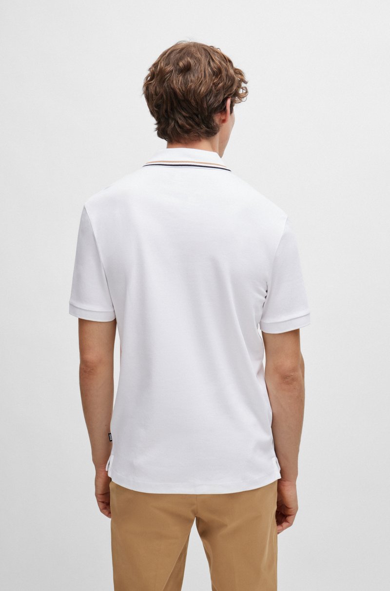 Hugo Boss Polo slim fit de algodón con cuello a rayas Oferta especial