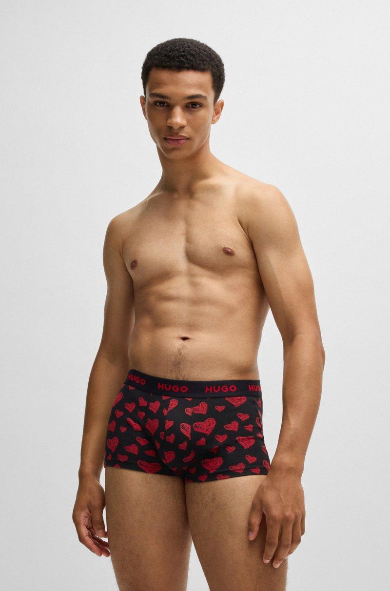 Hugo Boss Paquete de tres calzoncillos en algodón elástico con logos en la cintura Últimos 2 días
