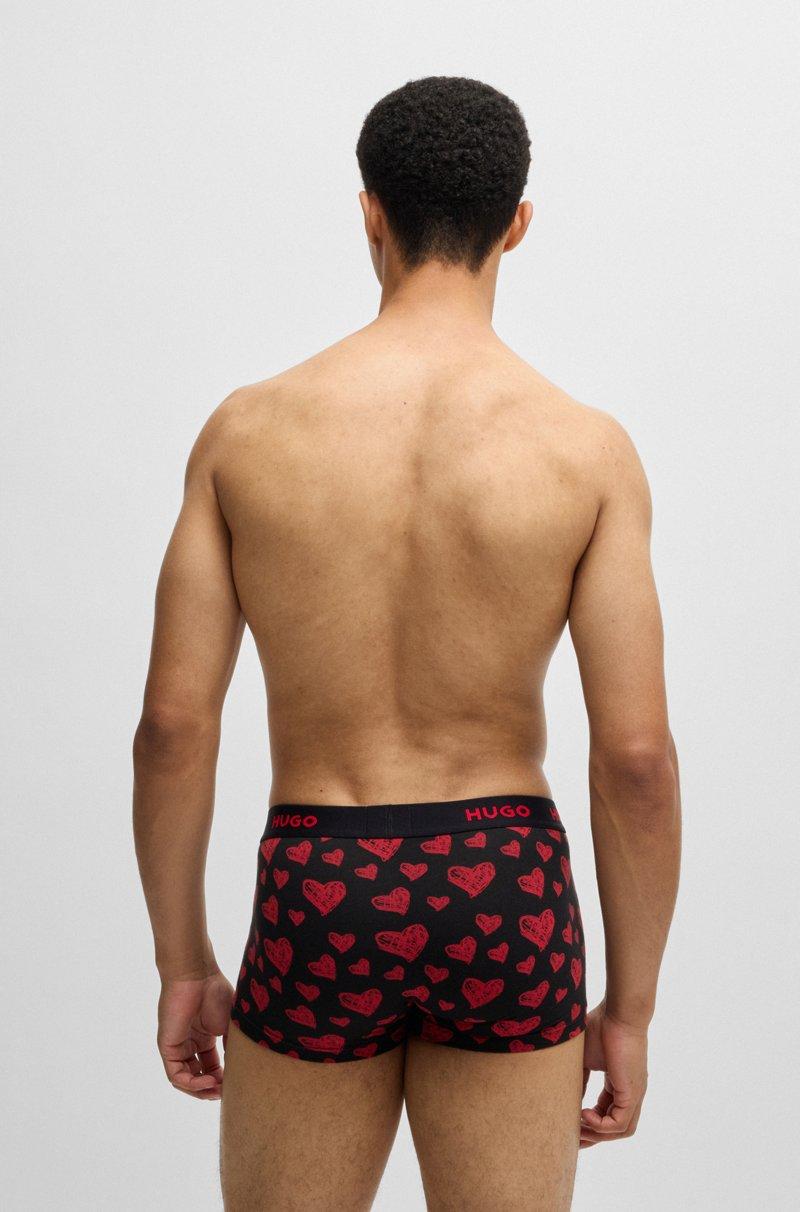 Hugo Boss Paquete de tres calzoncillos en algodón elástico con logos en la cintura Últimos 2 días