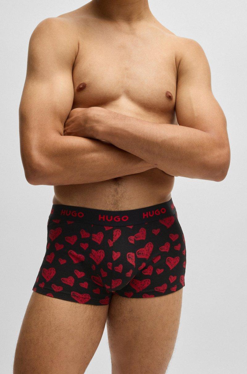 Hugo Boss Paquete de tres calzoncillos en algodón elástico con logos en la cintura Últimos 2 días
