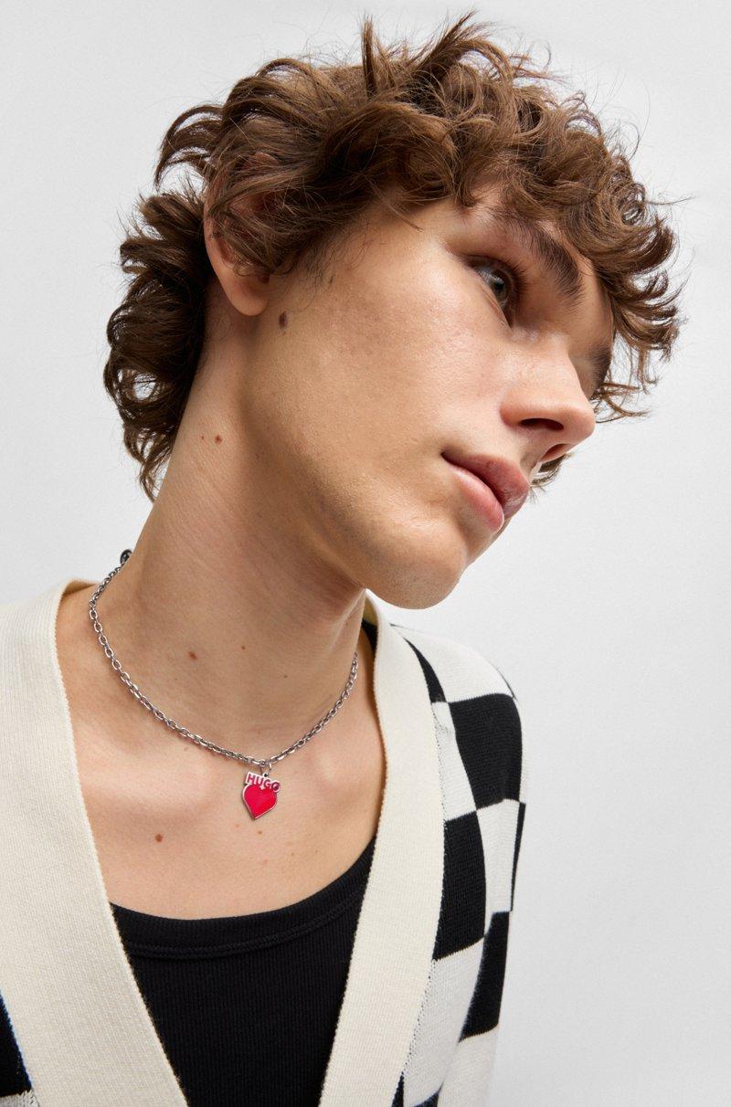 Hugo Boss Collar de cadena con colgante con forma de corazón y logo Oferta especial de fábrica
