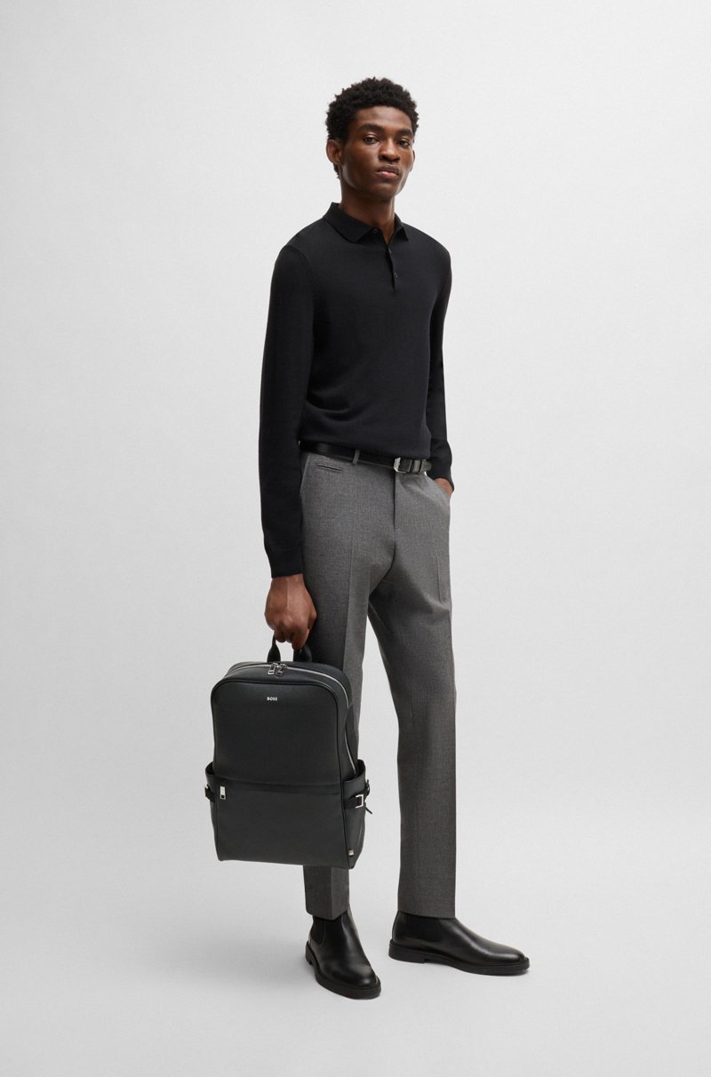 Hugo Boss Mochila con cremallera con raya de la marca y detalle de logotipo Liquidación