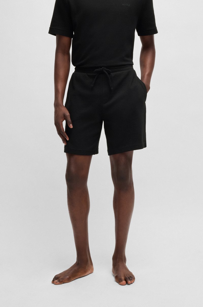 Hugo Boss Shorts de pijama con estructura de rejilla y logo bordado Envío internacional gratuito
