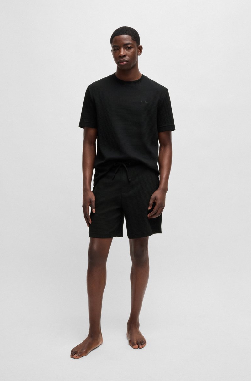 Hugo Boss Shorts de pijama con estructura de rejilla y logo bordado Envío internacional gratuito