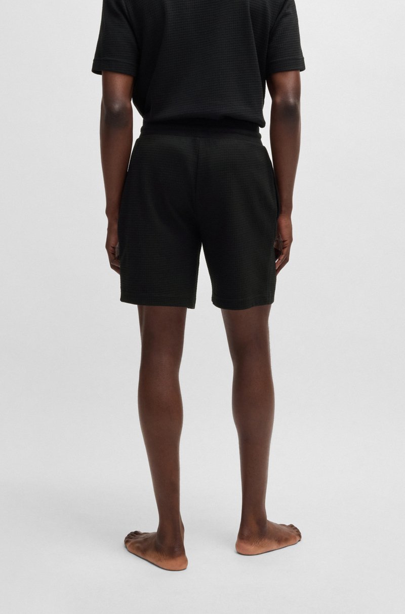 Hugo Boss Shorts de pijama con estructura de rejilla y logo bordado Envío internacional gratuito