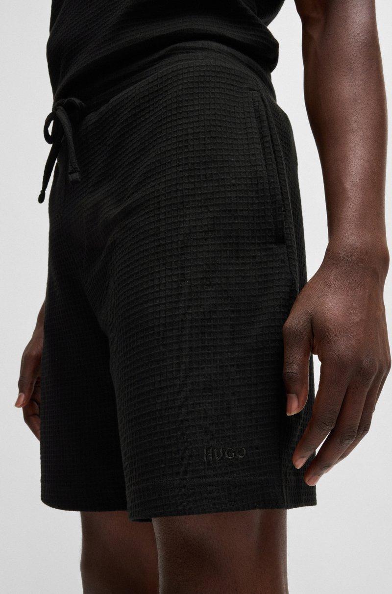 Hugo Boss Shorts de pijama con estructura de rejilla y logo bordado Envío internacional gratuito