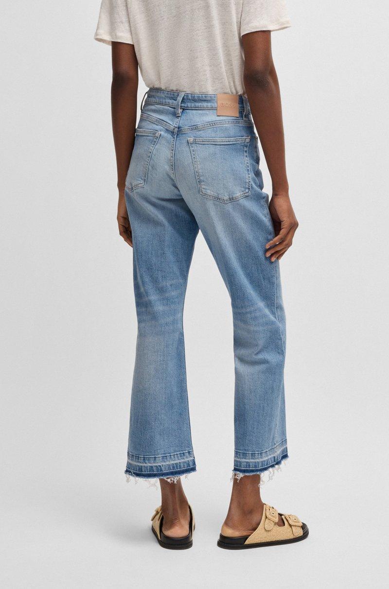 Hugo Boss Vaqueros tobilleros de denim elástico azul con pernera acampanada Descuentos del mes