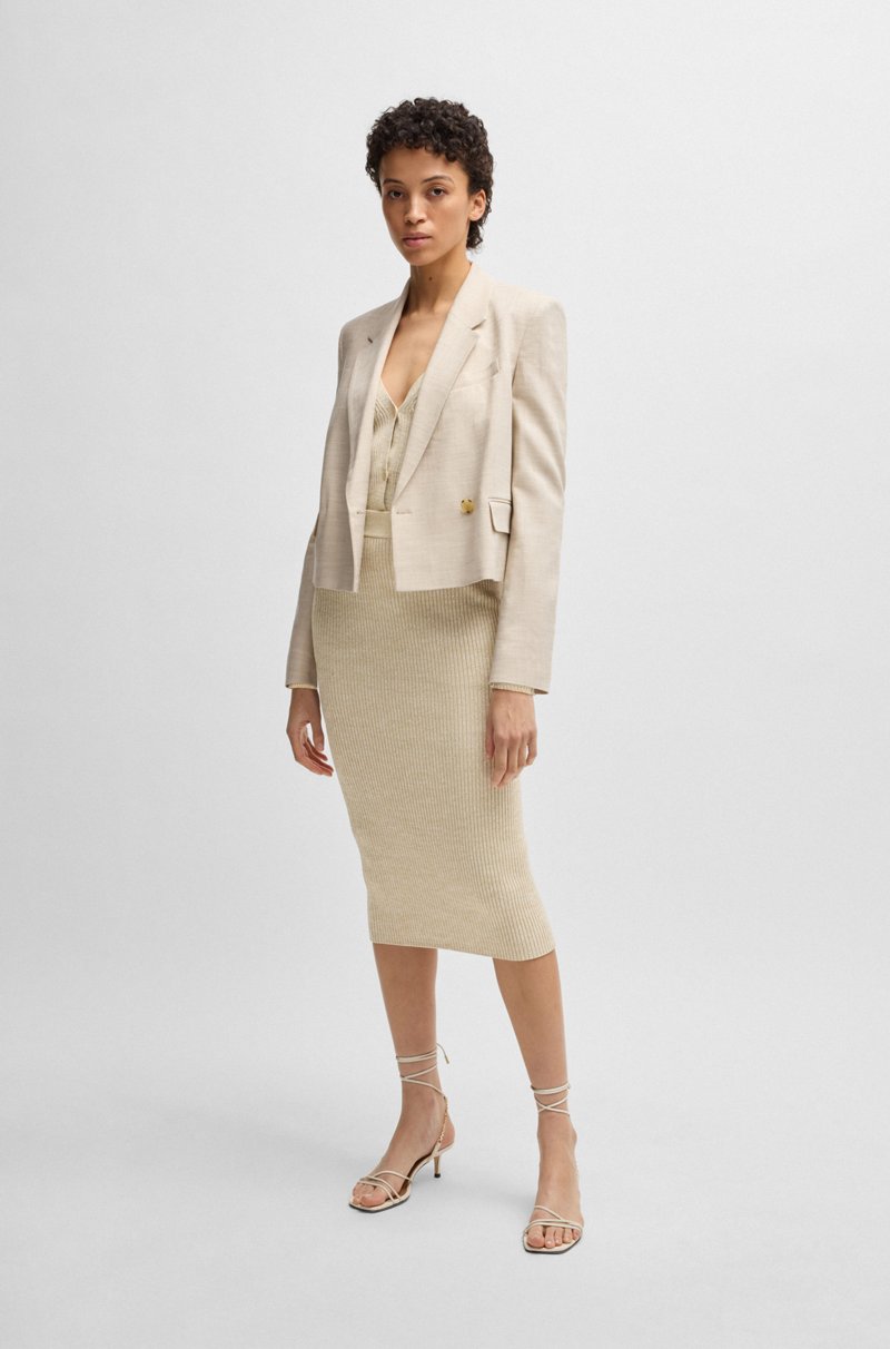 Hugo Boss Cárdigan largo con estructura de canalé mouliné Última moda