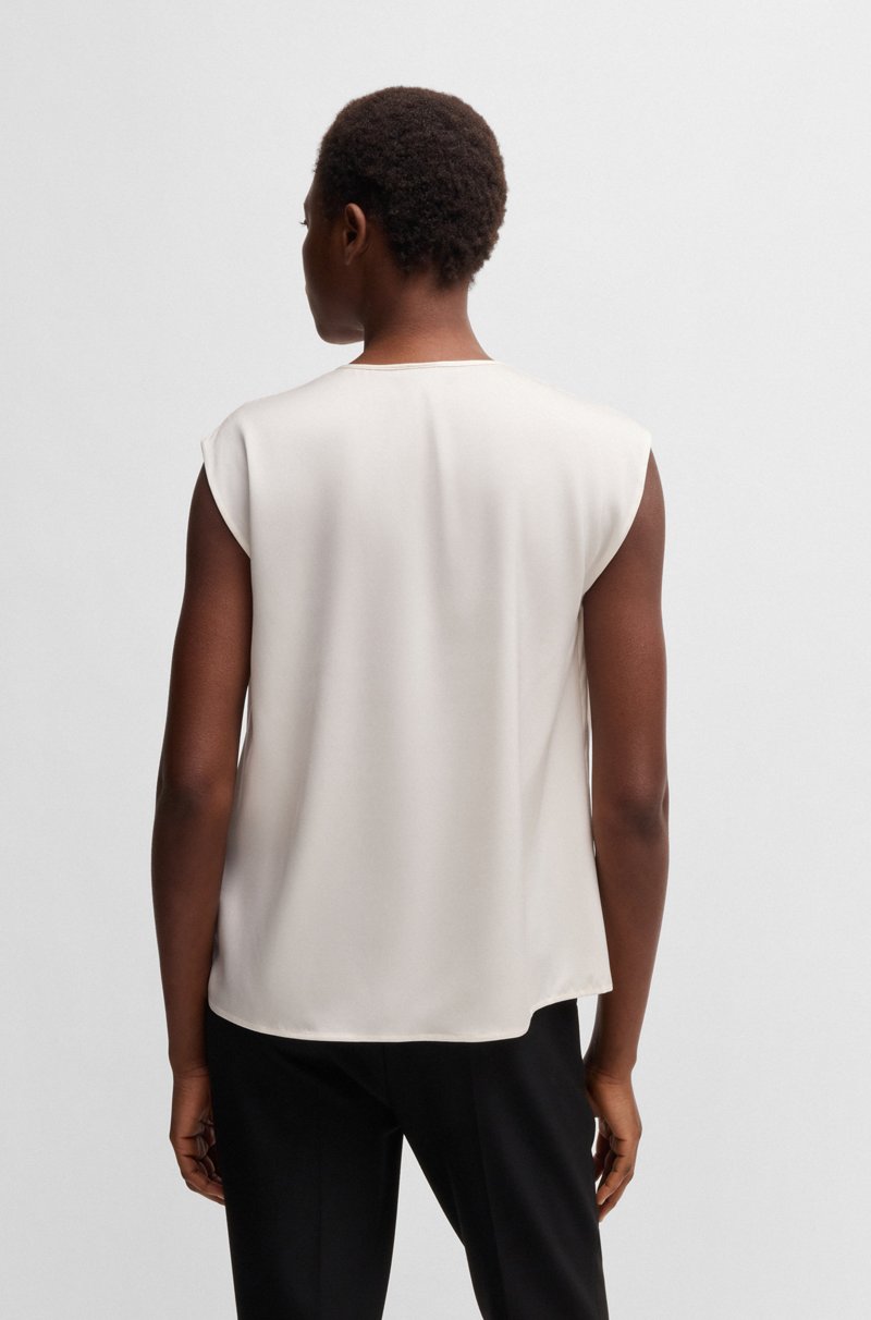 Hugo Boss Blusa sin mangas en satén de seda elástica Ofertas especiales
